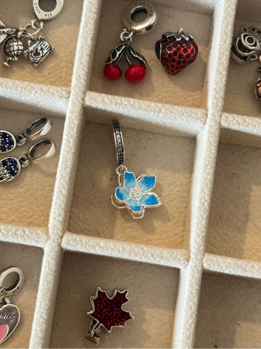 Pandora blue flower charm